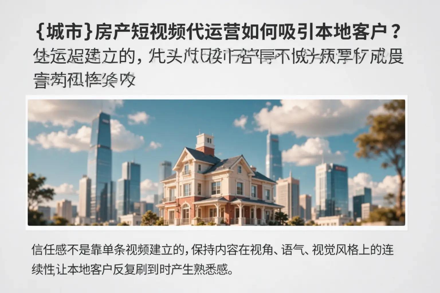 稷山房产短视频代运营如何吸引本地客户?